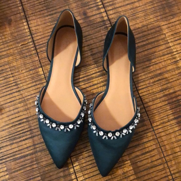 J. Crew Shoes - Gorgeous Jeweled Emerald Flats